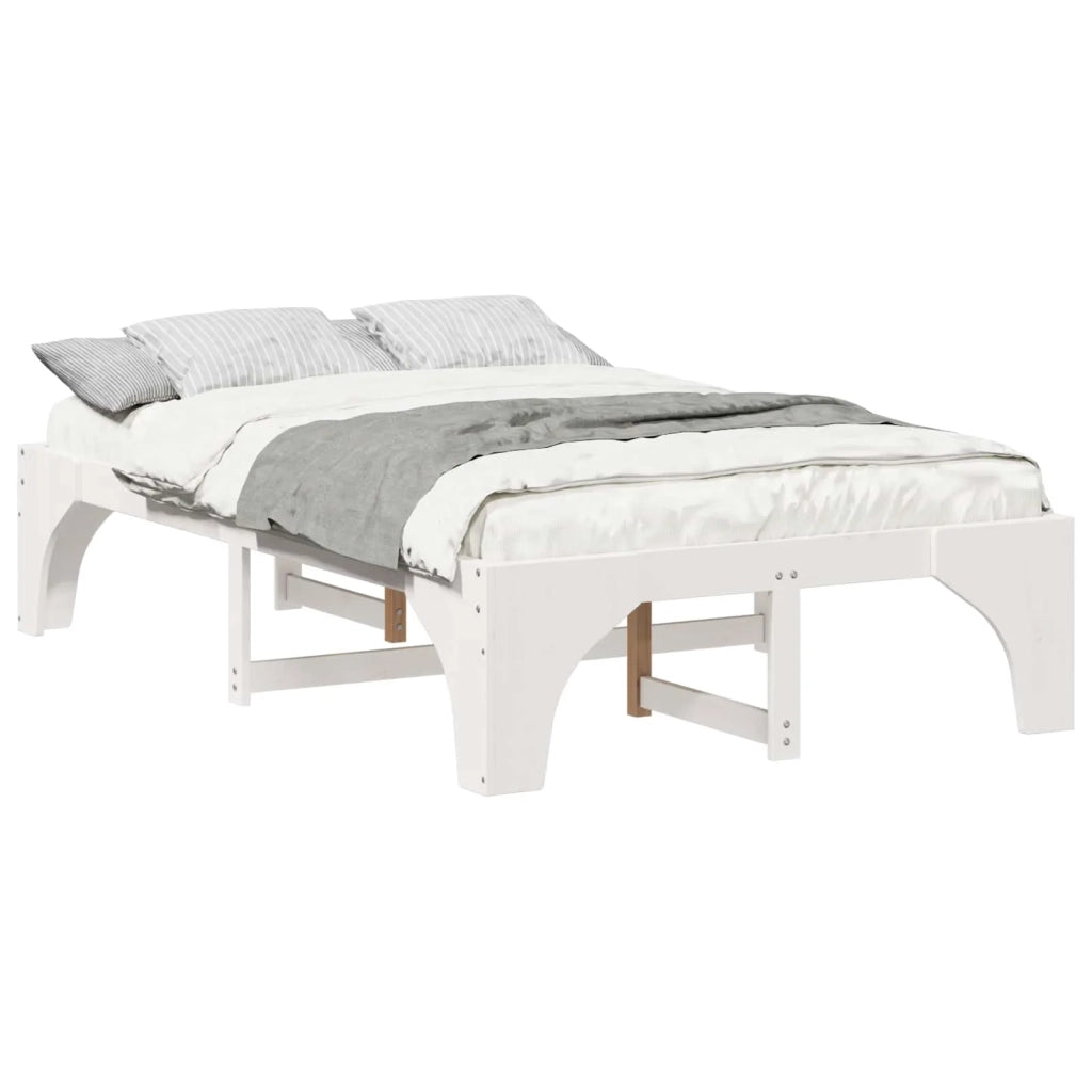 Struttura del letto Bianco 140 x 190 cm Pino massello