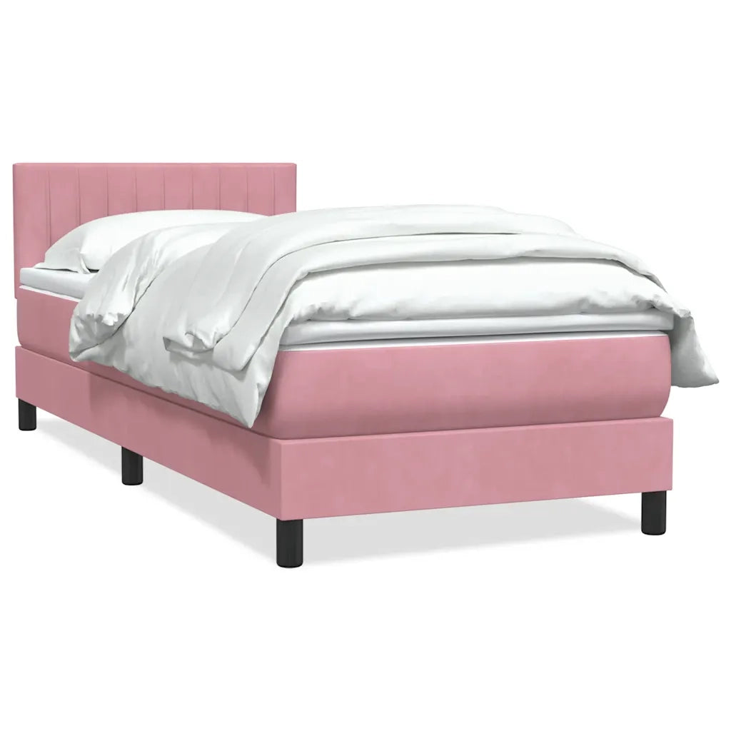 Giroletto a Molle con Materasso Rosa 80x220 cm Velluto 3316430