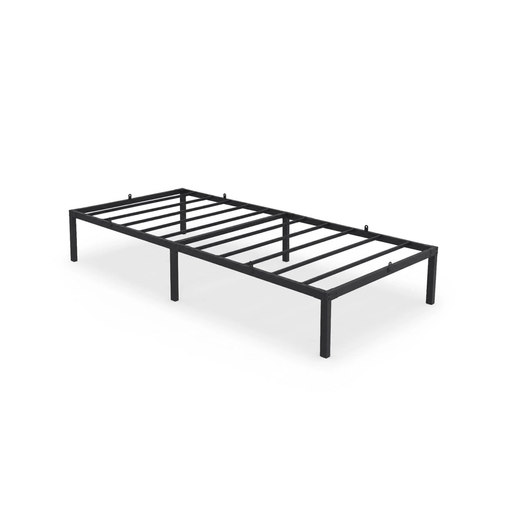 Struttura Letto Pieghevole in Metallo Rete a Doghe 90x200 cm Nero Letto per Ospiti 6 Gambe 10 Doghe