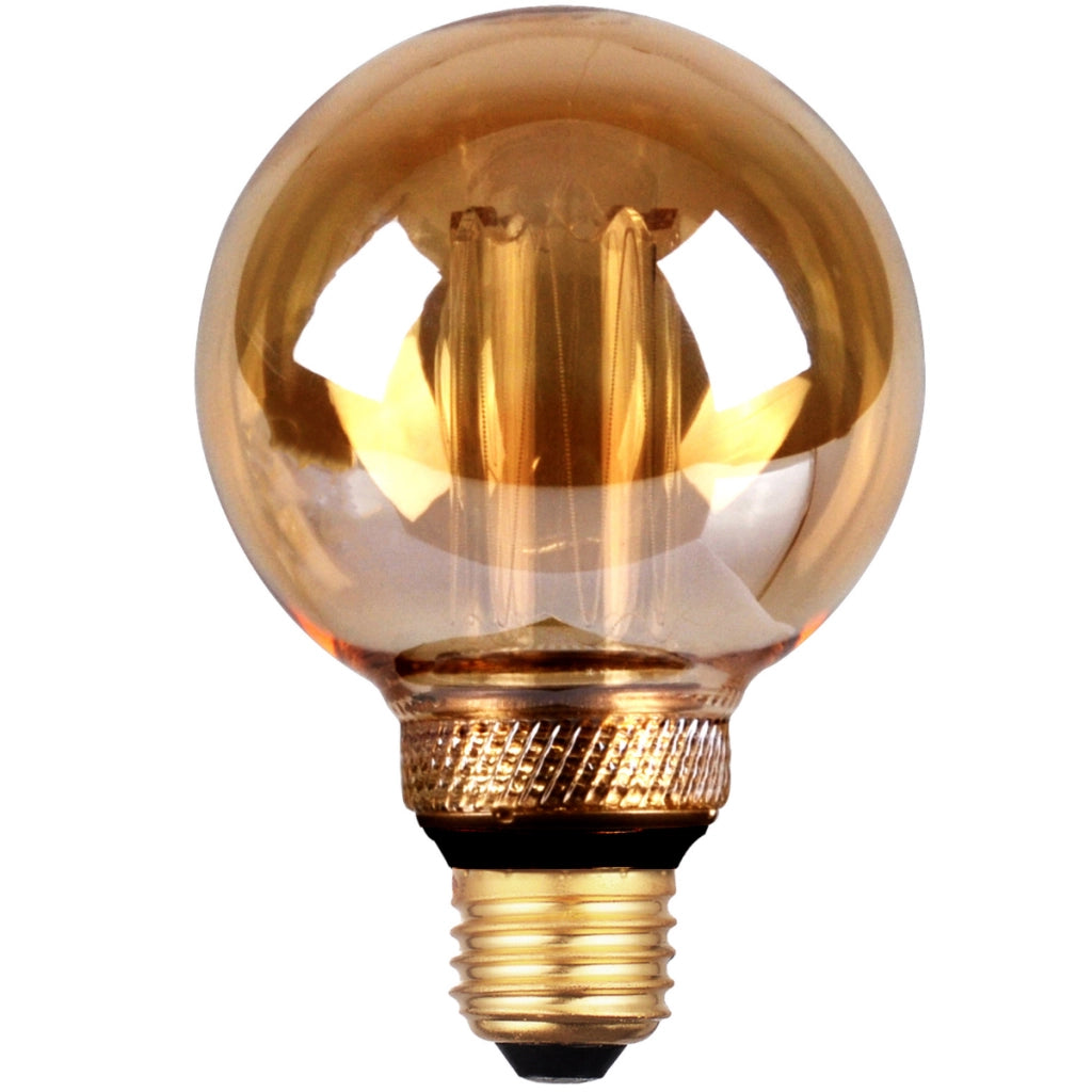 Lampadina LED G80 ambra E27 4W 200lm 1800K Polux