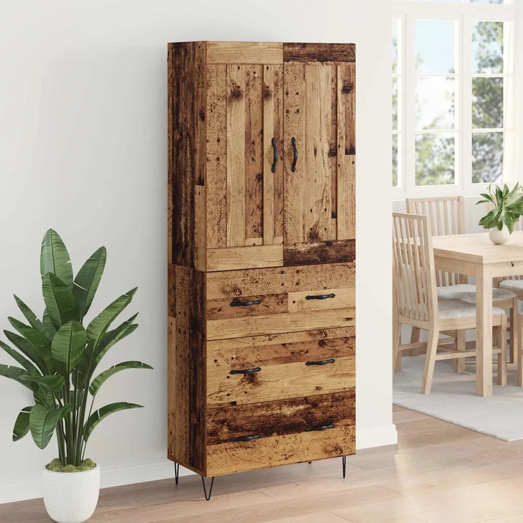 Credenza | Madia | Buffet da pranzo | Armadio da pranzo Legno vecchio 69,5 x 34 x 180 cm Legno multistrato