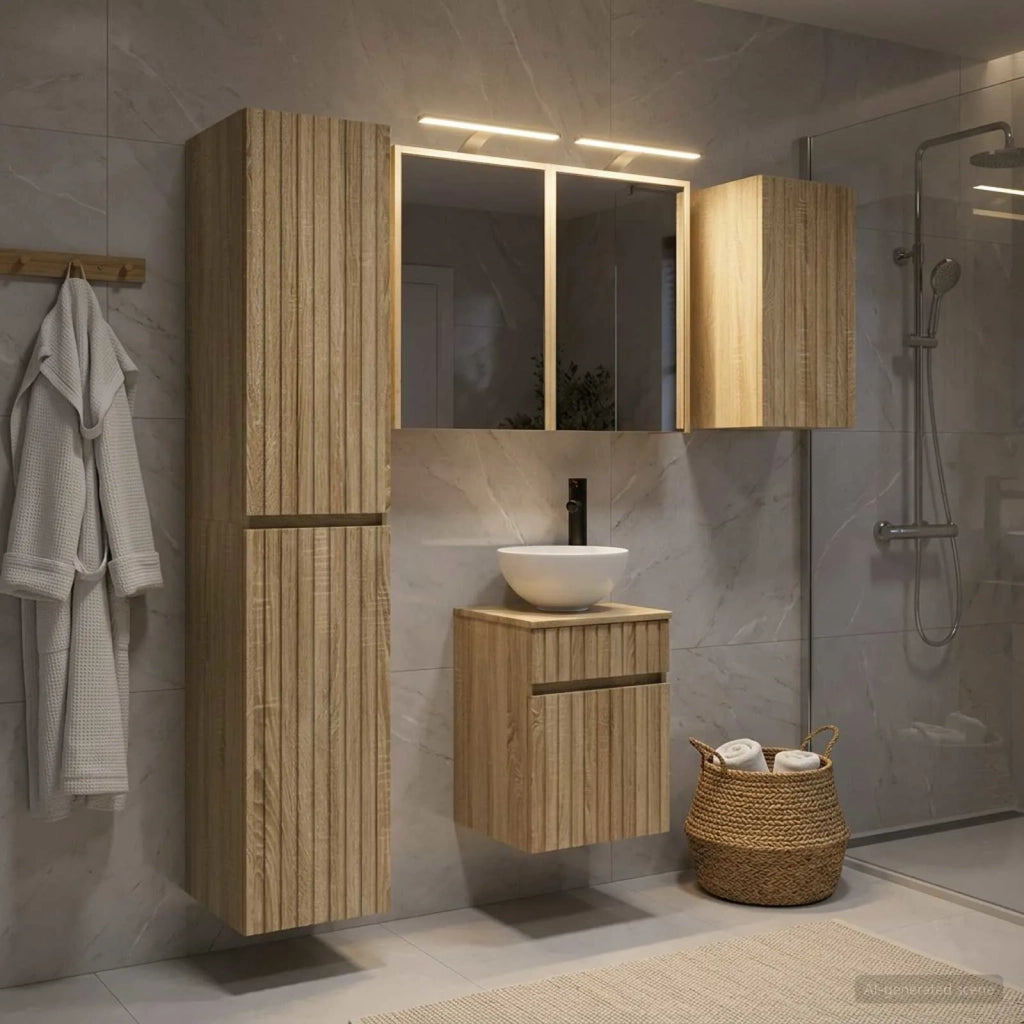 Set di Armadi da Bagno 5 pcs Rovere Sonoma 43 x 16 x 62,5 cm 3407345