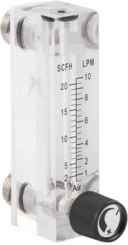 Misuratore di flusso del gas - Pannello rotante - Cassetta in acrilico - Portata di flusso da 1 a 10 LPM - Cavo in acciaio inossidabile - Valtor in acciaio inossidabile - Flussometro