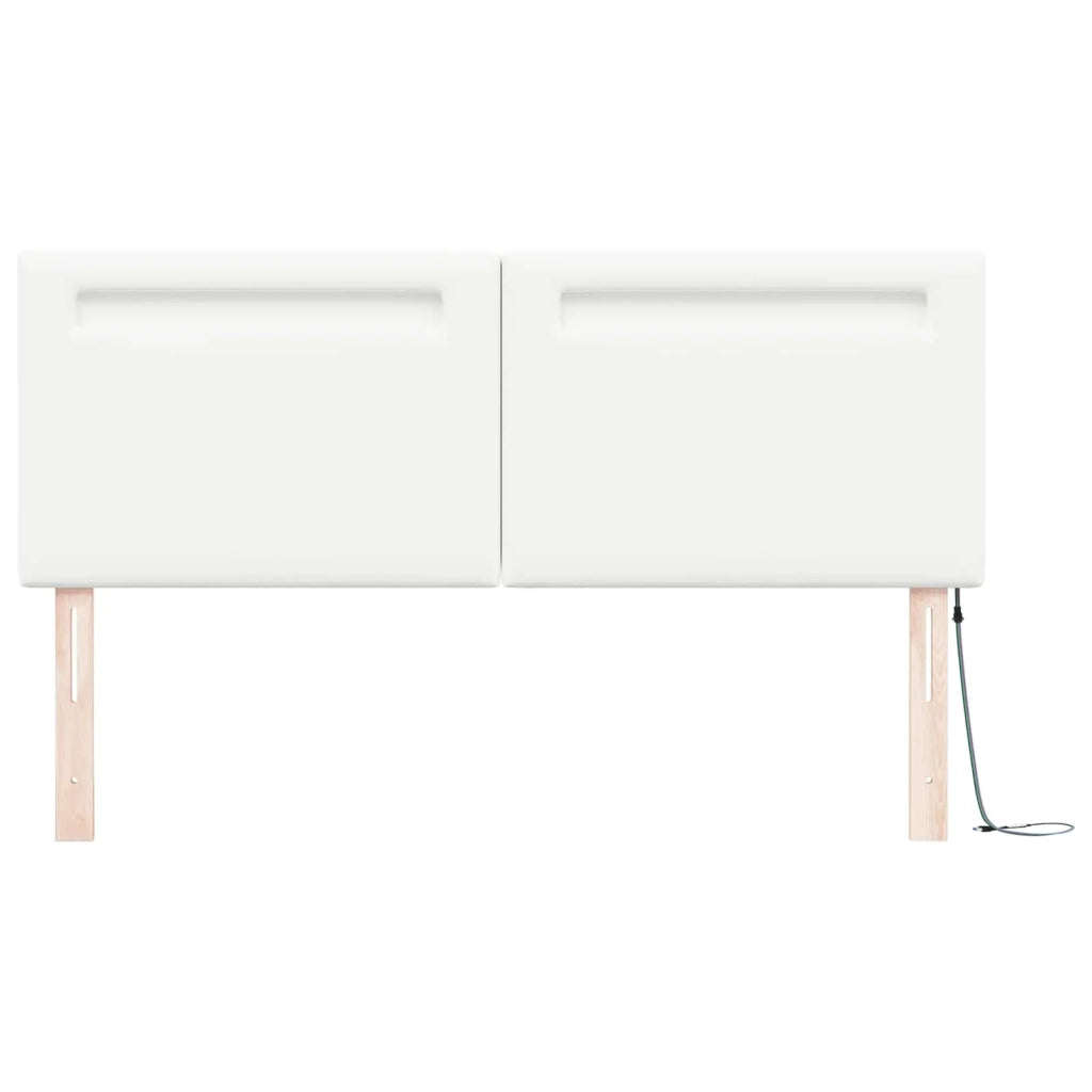 Testiera LED Bianco 144 cm Pelle Sintetica 42007302