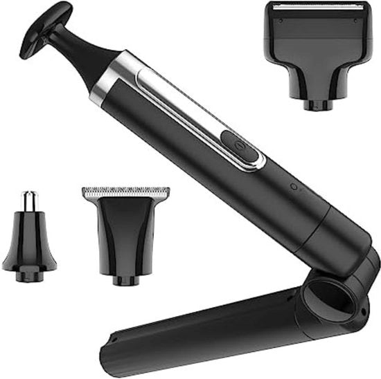 Tondeuse per corpo uomo - Trimmer per corpo uomo - Rasoio per corpo uomo - Groomer per corpo uomo - Tondeuse per corpo uomo a batteria con estensione regolabile, impermeabile - Nero