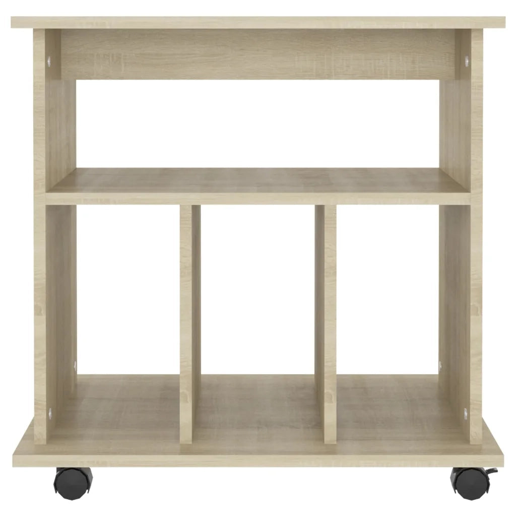 Mobiletto con Ruote Rovere Sonoma 60x45x60 cm Legno Multistrato 808479