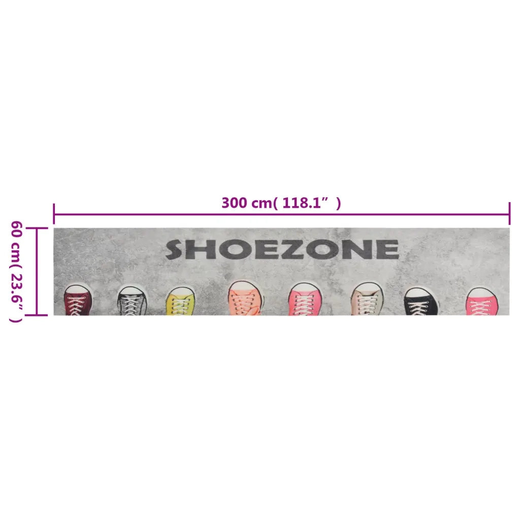 Tappeto da Cucina Lavabile Zona Scarpe 60x300 cm Velluto 136563