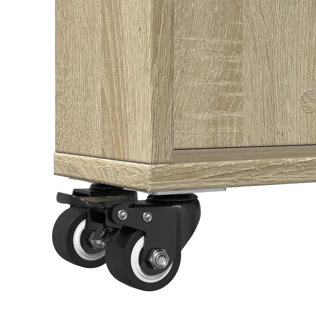 Carrello portaoggetti stretto in rovere Sonoma 48x13x68 cm in legno ingegnerizzato 855225