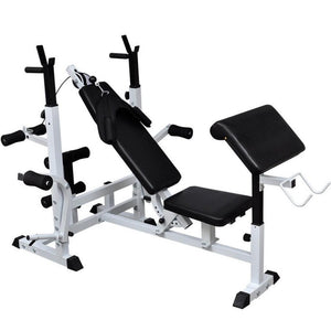Panca universale con supporto per bilanciere per sport fitness e bodybuilding 0702057