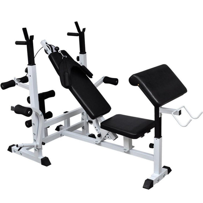 Panca universale con supporto per bilanciere per sport fitness e bodybuilding 0702057