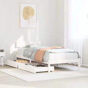 Letto senza Materasso Bianco 75x190 in Legno Massello di Pino 3301499