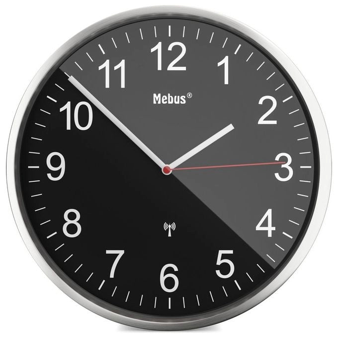Mebus 19578 orologio da parete e da tavolo Orologio meccanico Rotondo Nero, Metallico