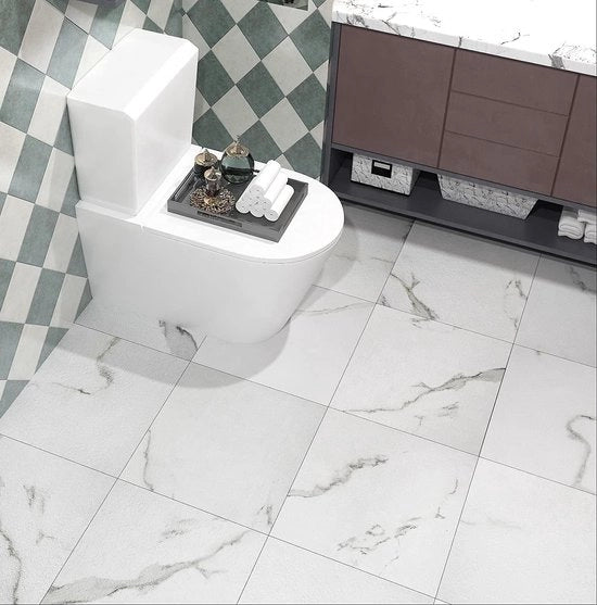 Tegola Adesiva Bianca - Impermeabile - Per Bagno e Cucina - 30,5 x 30,5 cm - Vinile