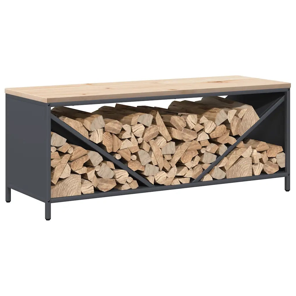 Rastrelliera Legna da Ardere con Piano Antracite 100x40x60 cm 864257