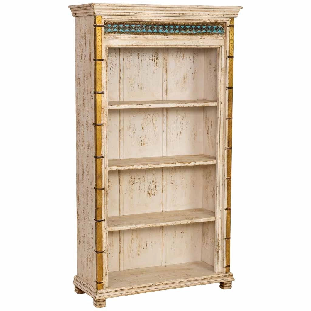 Libreria/scaffale in legno artigianale, 100x40x180h cm, bianco