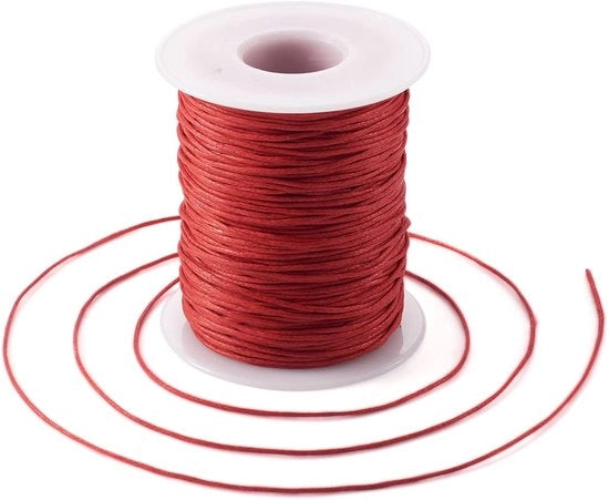 Cordone macramè in cotone woveno 1mm - 100 Yards/Rol - Rosso - Cordone per gioielli - Fatto a mano - Duraturo e resistente - Cordone per gioielli