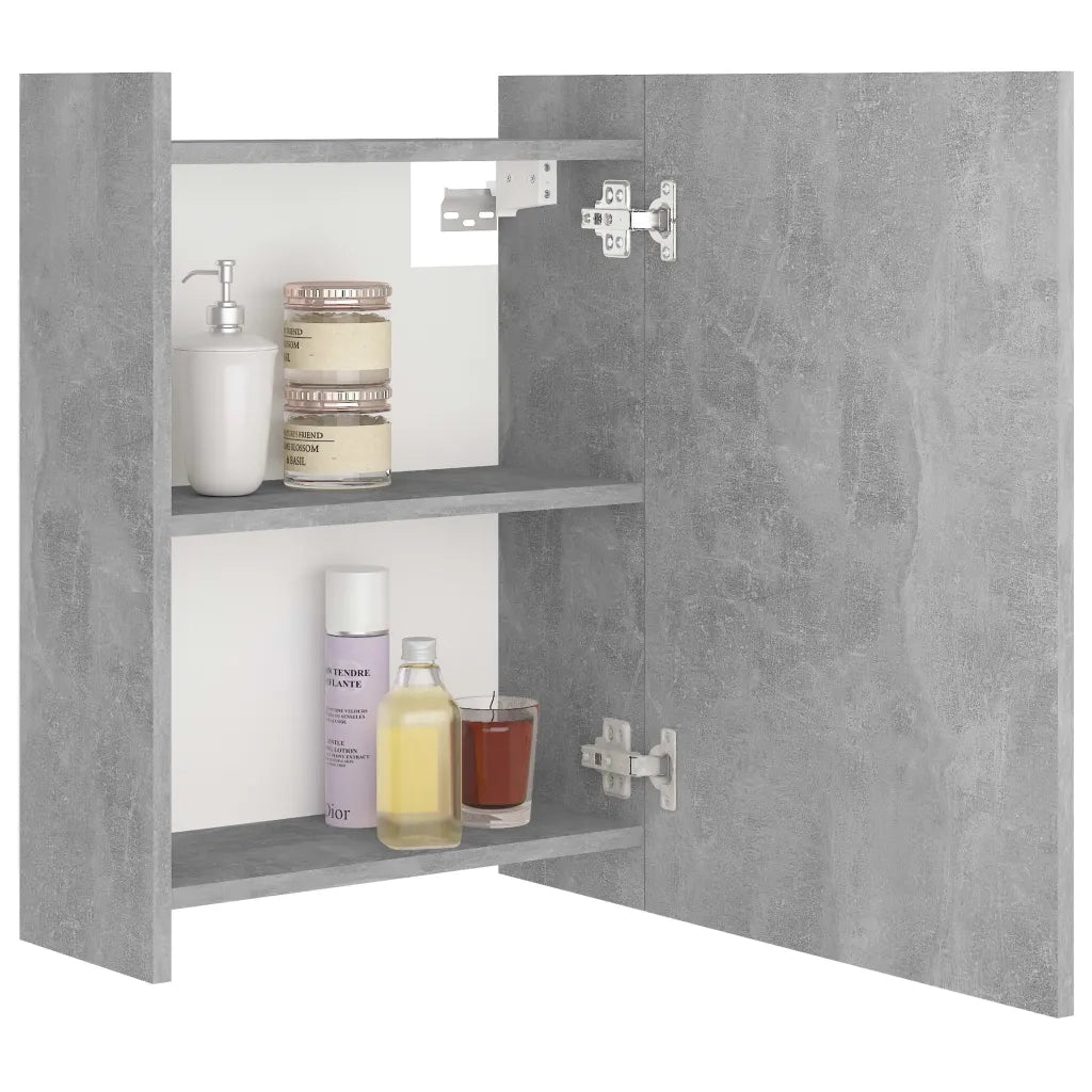 Mobile Bagno Specchio Grigio Cemento 62,5x20,5x64cm Multistrato 803312