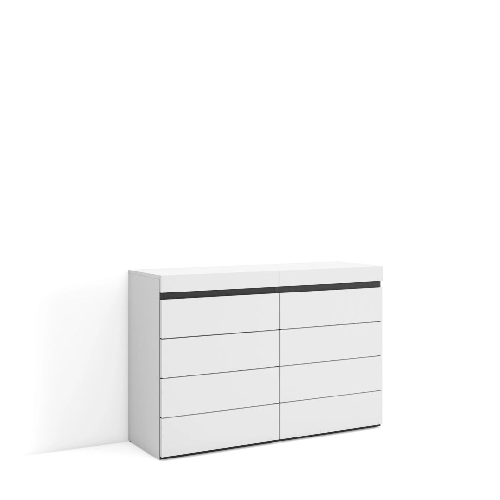 Cassettiera, 114x35x75cm, Camera da letto, Con Stoccaggio, Bianco e nero RF3422