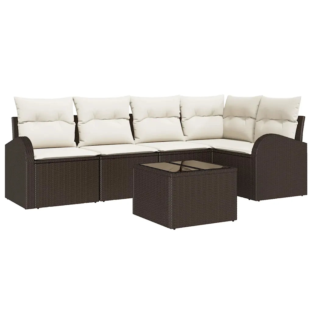 Set di divani con cuscino Marrone Poliestere