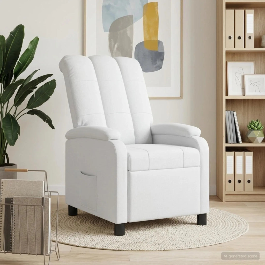 Divano Sedia-Poltrona reclinabile Bianco Tessuto 687127