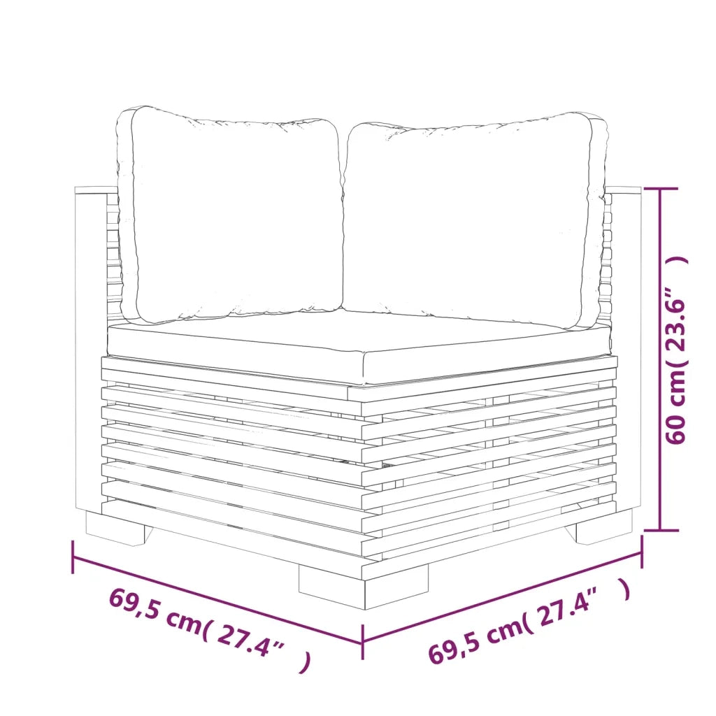 Set Divani da Giardino 6 pz con Cuscini Legno Massello di Teak 3100857