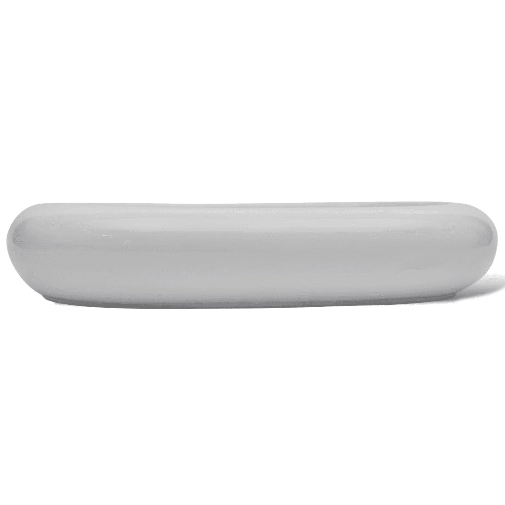 Lavello Bianco in Ceramica di Lusso Ovale 63 x 42 cm CFW7957776