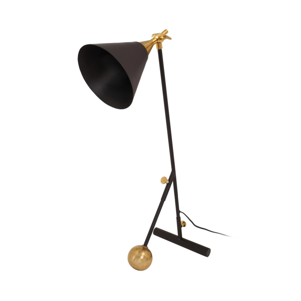 Lampada da tavolo Celeste in ferro e ottone nero e oro