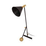 Lampada da tavolo Celeste in ferro e ottone nero e oro