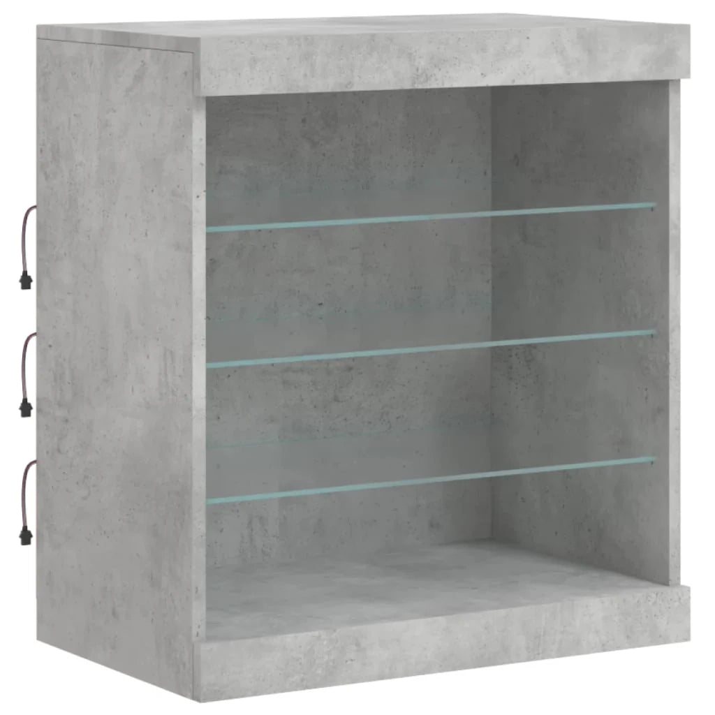 Credenza cassettiera armadio mobile contenitore organizer per cucina soggiorno salotto con luci LED 60,5 x 37 x 67 cm grigio 02_0030003