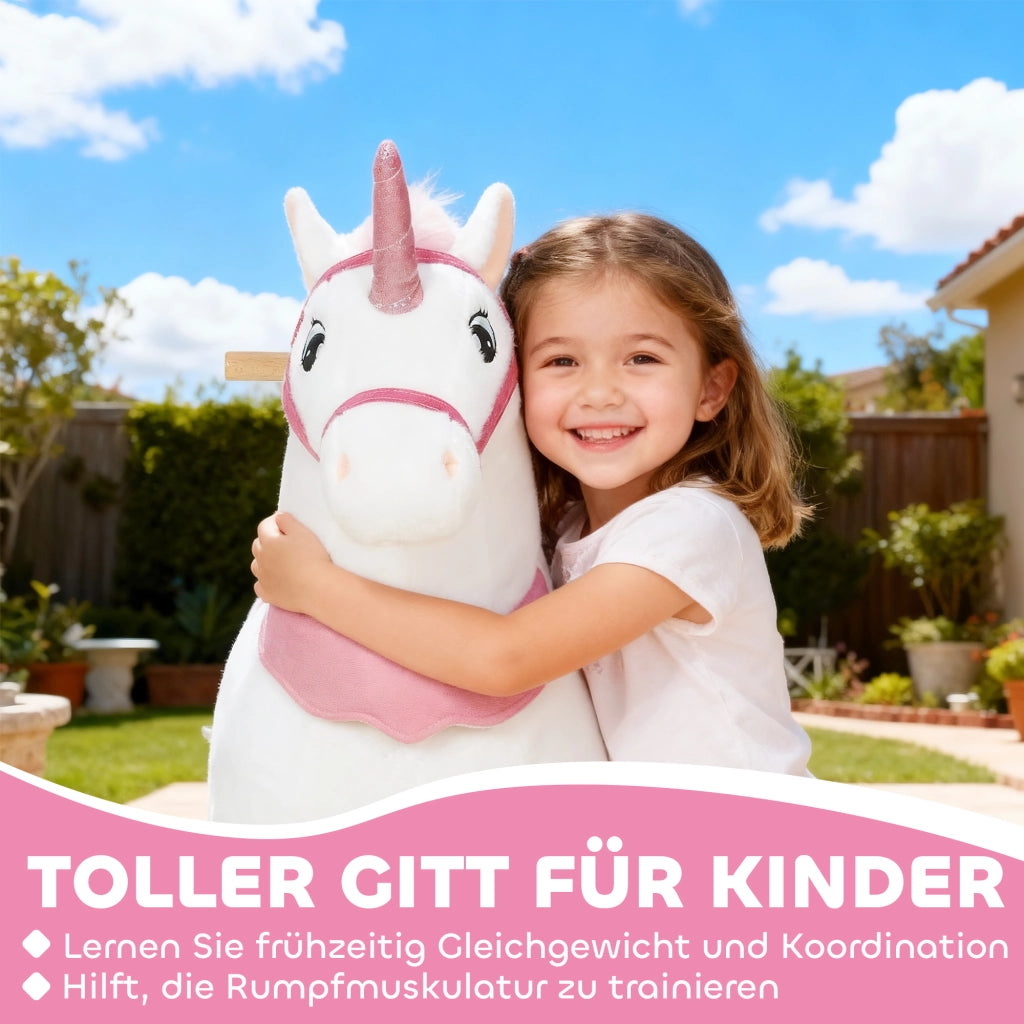 Cavallo a Dondolo per Bambini ¨C zephmum ¨C Bianco, Tessuto