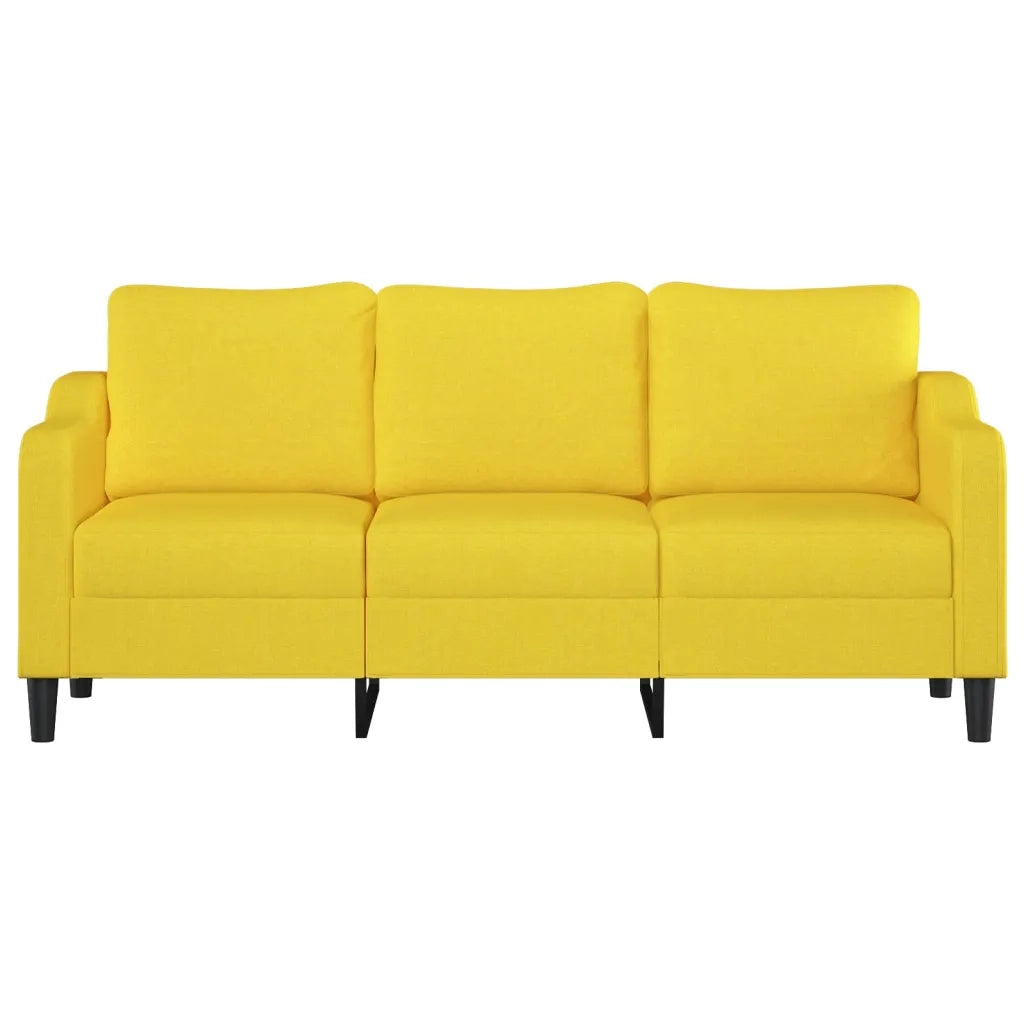 Divano a 3 Posti Giallo Chiaro 180 cm in Tessuto 359372