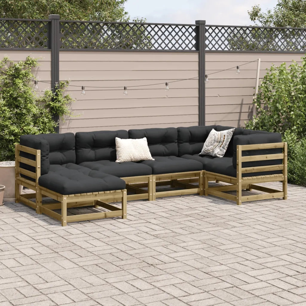 Set Divani da Giardino 6 pz in Legno Impregnato di Pino 3299522