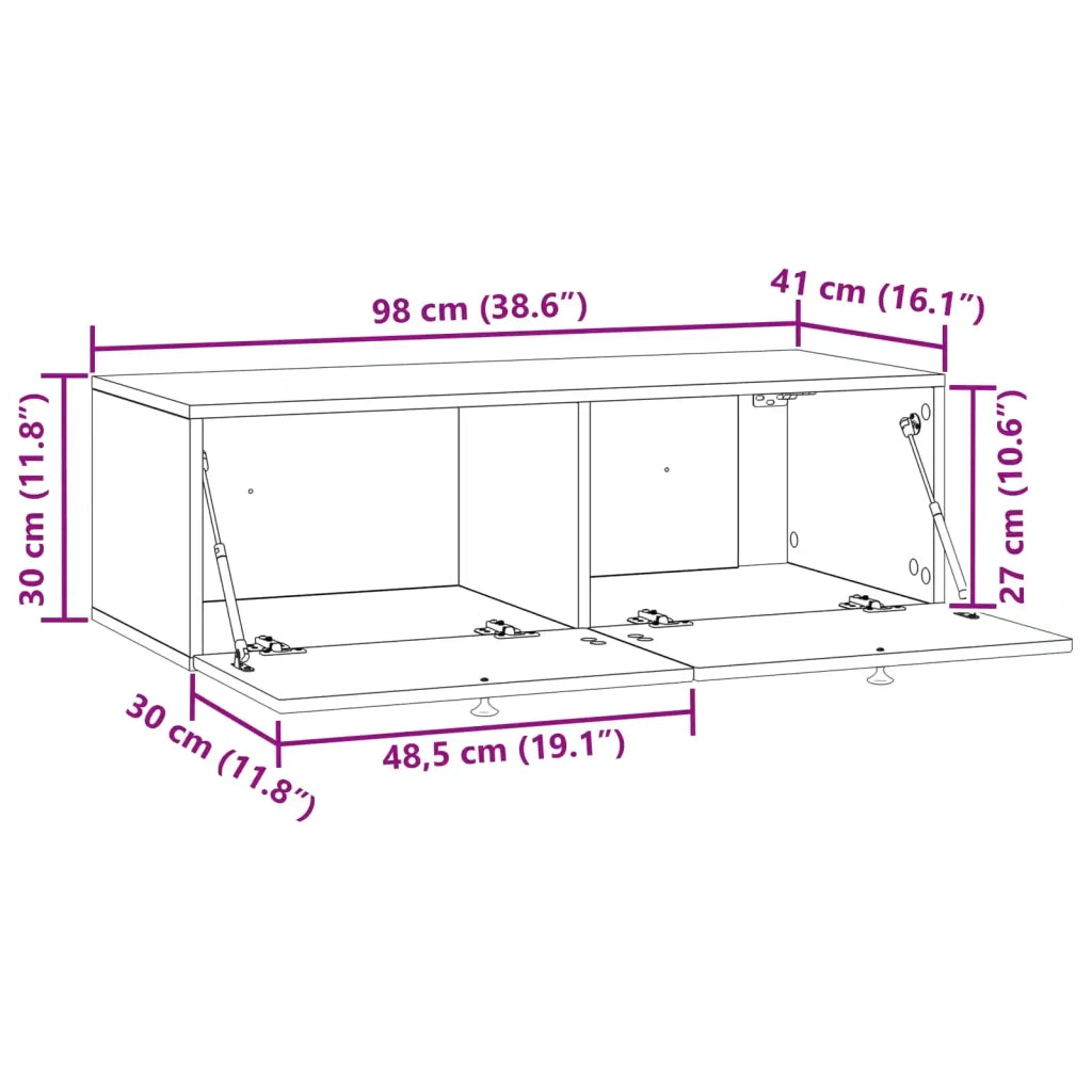 Mobile Porta TV da Muro Bianco 99 x 41 x 30 cm 898185