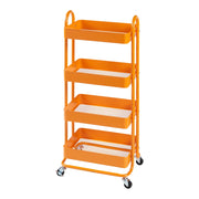 Carrello di servizio mobile contenitore per cucina/soggiorno con 4 cestelli 104 x 46 x 35 cm acciaio arancione 03_0009238