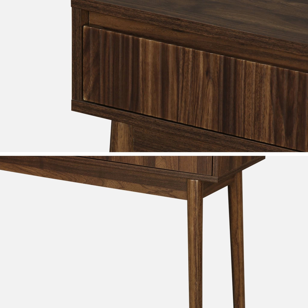 Consolle effetto legno 2 cassetti, 100cm, marrone scuro