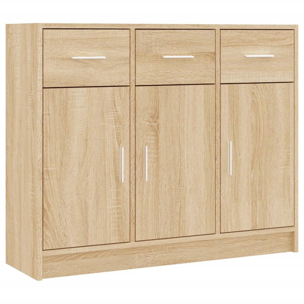 Buffet credenza cassettiera armadio mobile contenitore organizer cucina soggiorno rovere Sonoma 91 x 28 x 75 cm legno ingegnerizzato marrone 02_0031737