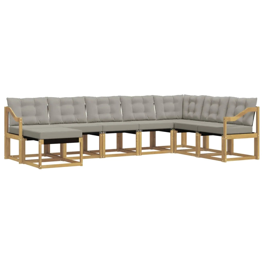 Set di divani da esterno 8 pz Bianco e Grigio Chiaro 3389773