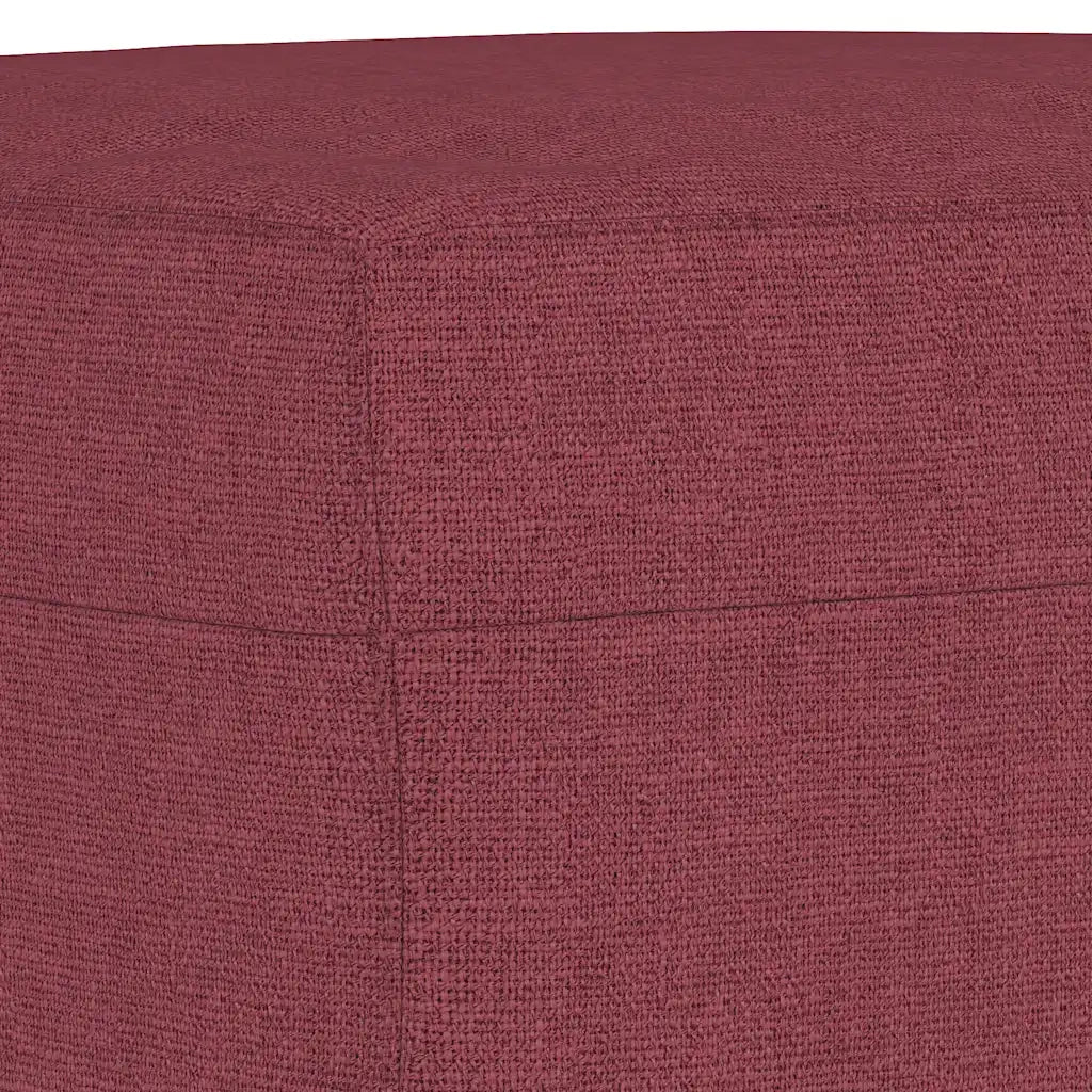 Set di Divani 3 pz con Cuscini Rosso Vino in Tessuto