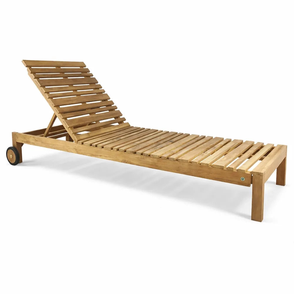 Lettino Prendisole con Schienale Regolabile in Legno Teak – Elafonisi
