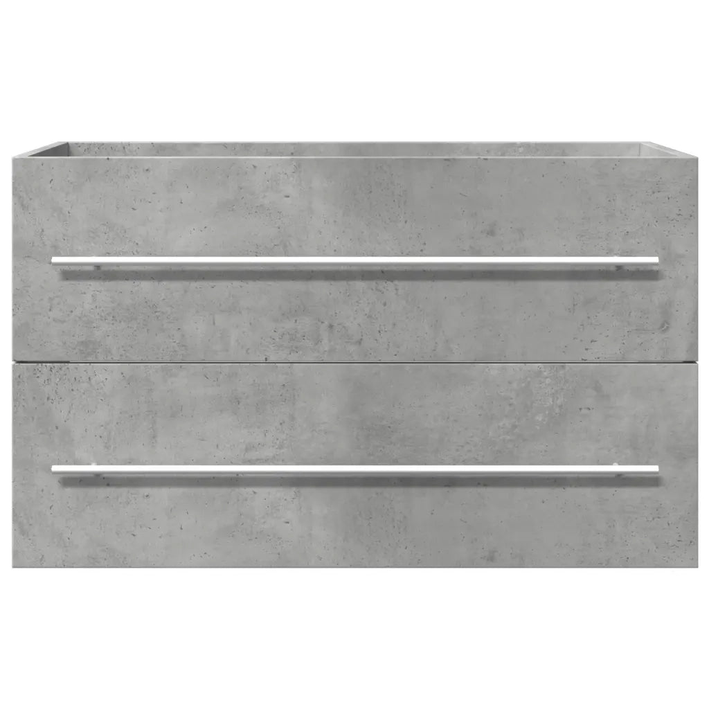 Mobiletto sottolavabo a parete con contenitore compatto 80 x 38 x 48 cm stile moderno legno composito grigio cemento 02_0050810