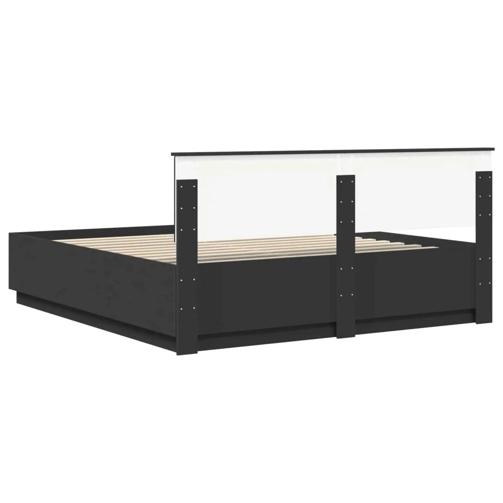 Struttura del letto Nero 200 x 200 cm Legno multistrato 3408041