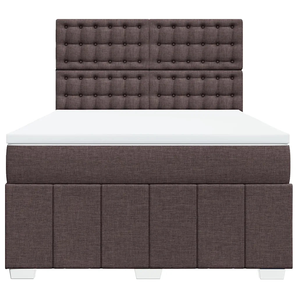 vidaXL Giroletto a Molle con Materasso Marrone Scuro 160x200cm Tessuto