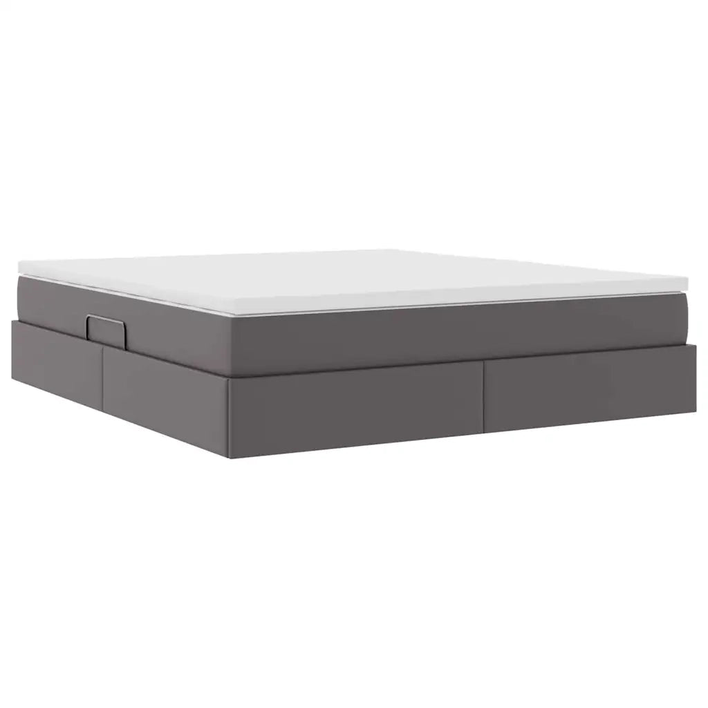Letto con contenitore e materasso Grigio 180 x 200 cm