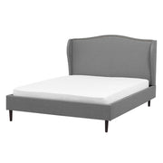 Letto Imbottito Velluto Grigio a Doghe Testiera Trapuntata 140 x 200 cm matrimoniale tradizionale