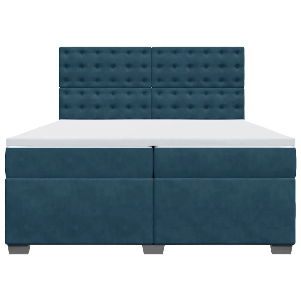 Giroletto a Molle con Materasso Blu 200x200 cm in Velluto 3291018