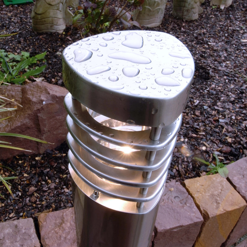 ESTADA Lampione LED palo acciaio inox impermeabile lampada attacco E27 100cm luce giardino cortile viale 230V