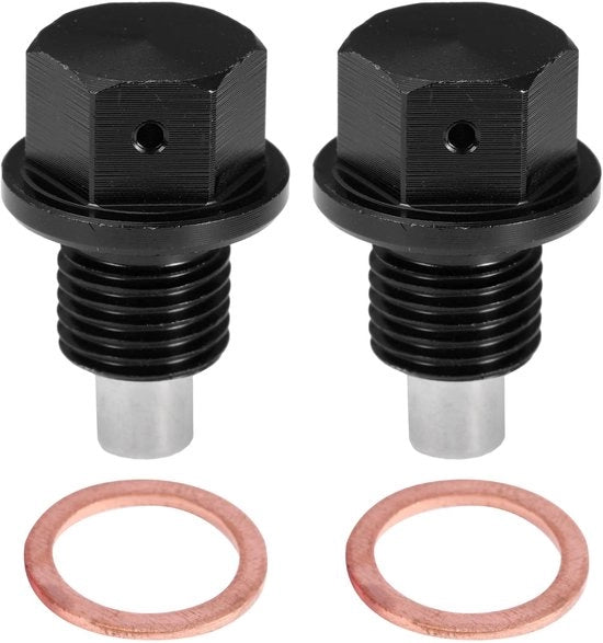 Set di sfoghi oleosi magnetici in lega di alluminio - Contiene 2 pezzi - Inclusi 2 imballaggi - Installazione facile - Blocca detriti metallici - Sfoghi oleosi magnetici