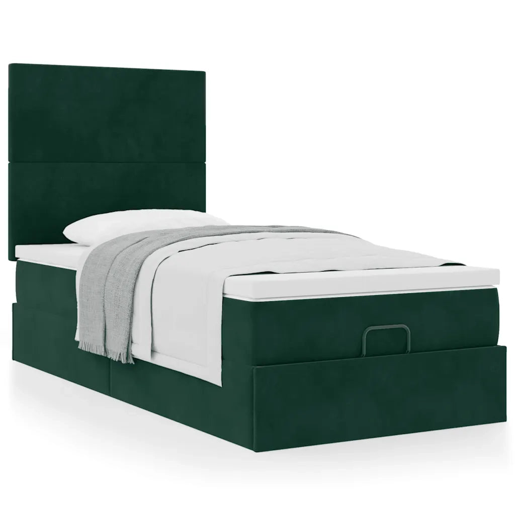 Struttura Letto Pouf con Materassi 90x200 cm in Velluto 3313376