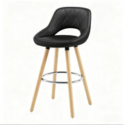 Sgabello da bar 43x40x96 cm nero in similpelle e legno per cucina e bar