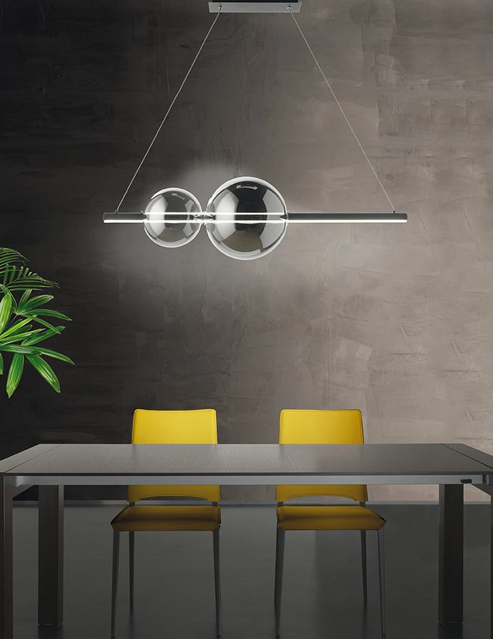 SOSPENSIONE FUFI NERO 4000K 2085LM 40W IMMERABILE L.100CM
